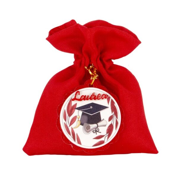 SACCHETTO CLIP BAG ROSSO DECORO LAUREA